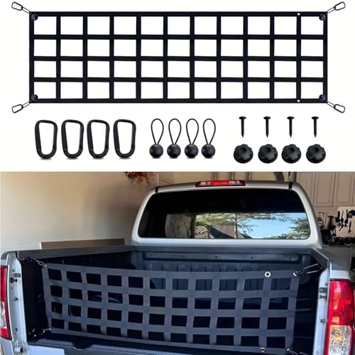 Tailgate Net - for Full Size Truck Cargo Net Compatible with Ford, Chevy, Dodge,Ram etc - Tail Gate Extender Nets for Pickup Truck Bed Accessories (60" x 18")
