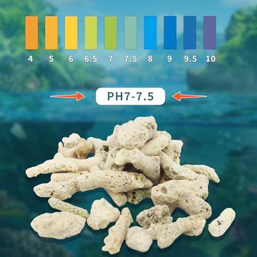 Image of 500g /1.1lb Crushed Coral for Freshwater Aquarium, Pond Filter Aquarium Filter Media to Raise ph, Reusable Aquarium Filter, Fish Tank Coral Stones