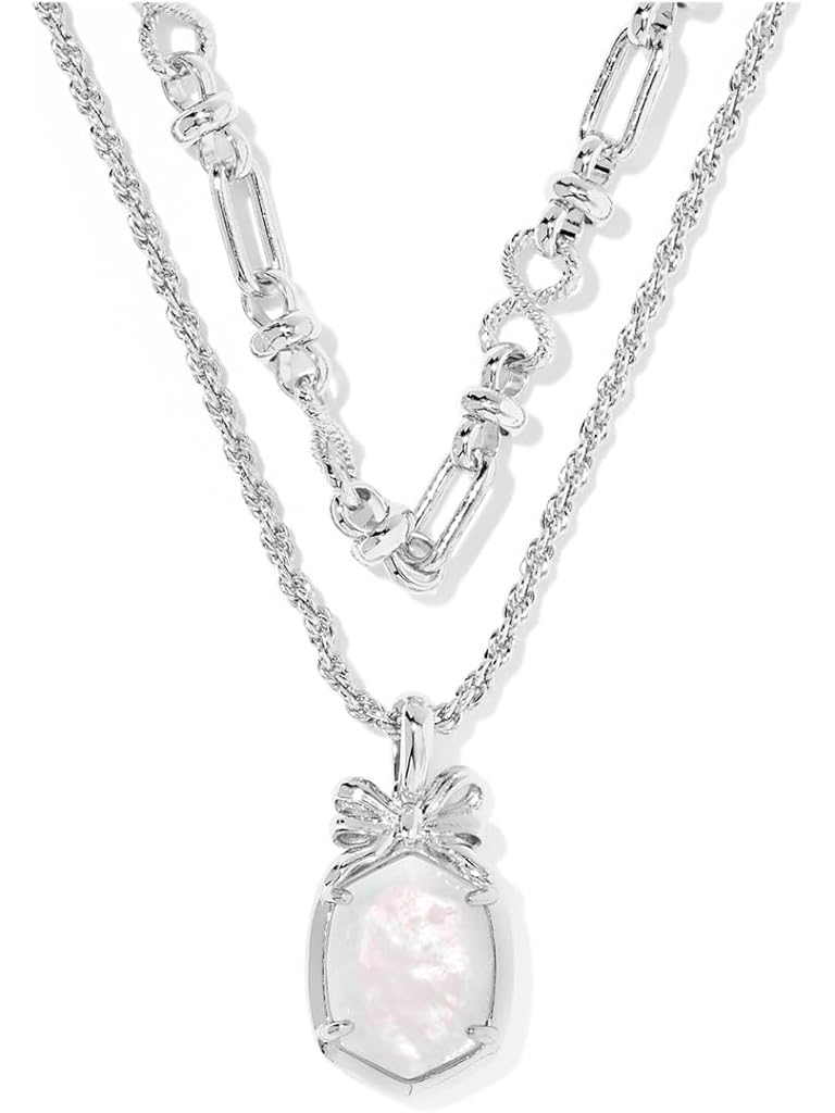 Silver Kendra Scott Daphne Bow Multi Strand Necklace