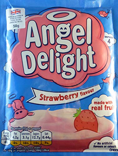 Angel Delight Strawberry Flavour Dessert Mix 59 g (Pack of 18) Y