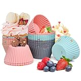 HOYA PONYOO Reusable Silicone Muffin Baking Cups,Non-stick Silicone Cupcake Liners, BPA Free, Dishwa