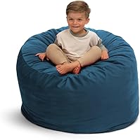 Vista 21 de ULTIMATE SACK 6000 Silla Puf de 6 Pies con Reposapiés, Funda de Gamuza Negra – Tumbona de Espuma de Gran Tamaño, Asiento de Suelo, Sofá Pequeño