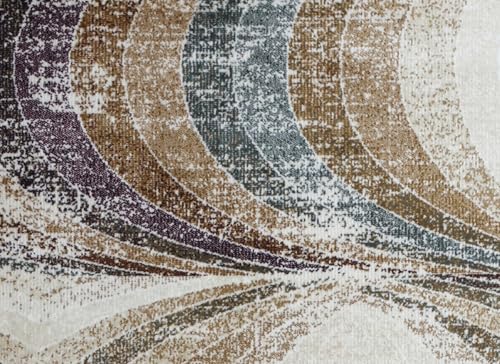 Image of Super Soft Art Collection Abstract Modern Classical Design Carpets Highest Density Silk Carpets for Home Living Room Bedroom /Hall (3x5 Feet (90x150 cm) Multi Vintage B)
