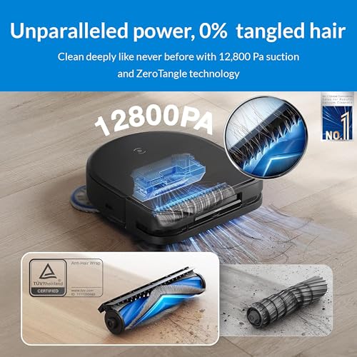 ECOVACS Deebot X5 PRO Omni Robot Vacuum Cleaner with Mop Function,12,800Pa Suction Power,ZeroTangle Technology,truedge Edge Mopping, - Image 6