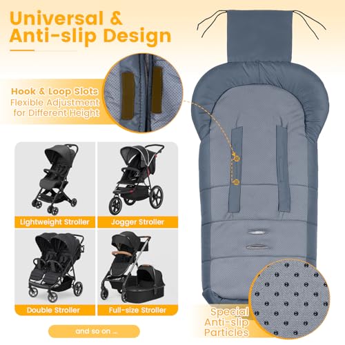 Image of Orzbow Stroller Footmuff Universal - Weather-Proof Bunting Bag for Toddler, Warm Fleece Sleeping Bag for Cold Weather, Easily Attaches to Most Strollers, Baby Boys Girls Winter Essentials, Grey