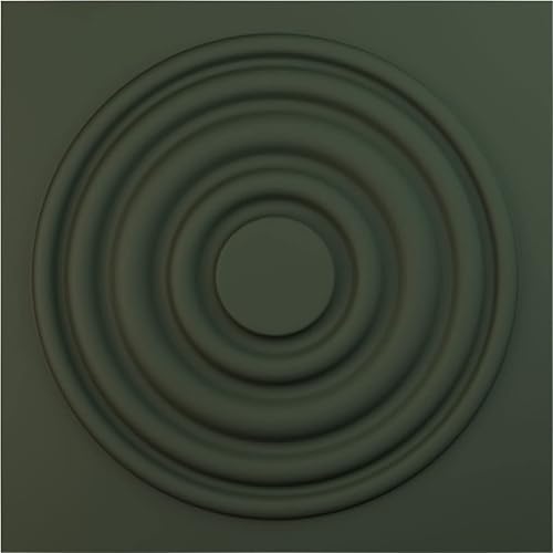 Ekena Millwork Wade EnduraWall Panel decorativo de pared 3D de 19 58 pulgadas de ancho x 19 58 pulgadas de alto, color verde club de caza satinado