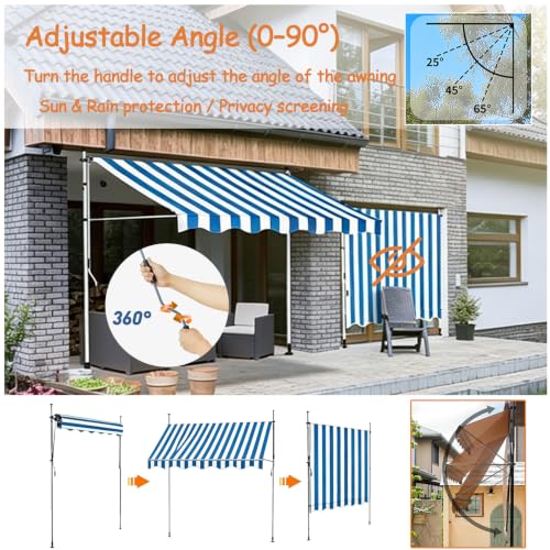 Calor y Sol en el Balcón: Toldo Retráctil Impermeable Sin Taladrar 5