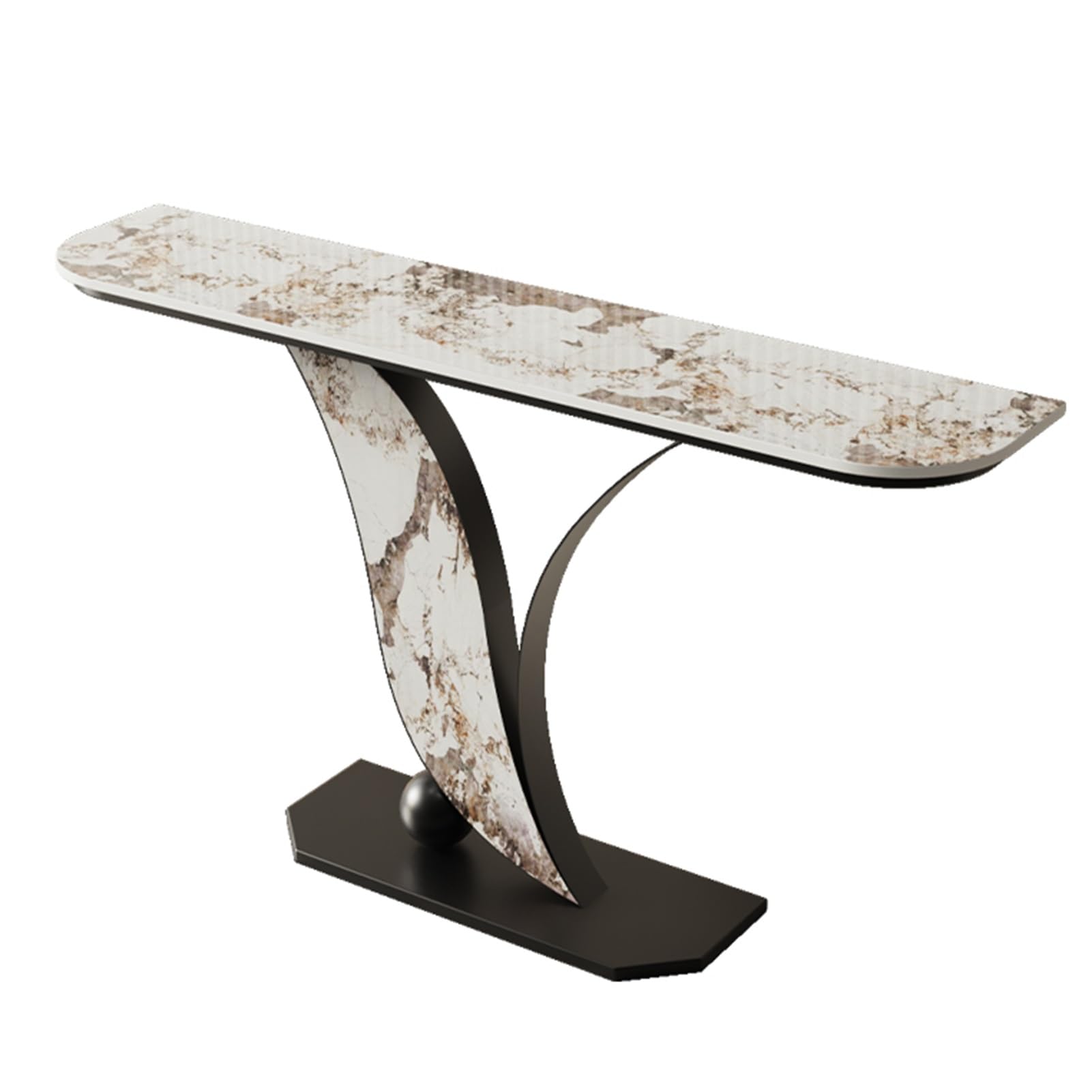 Mesa consola para recibidor, mesa estrecha para recibidor, mesa consola estrecha con estructura metálica, mesa auxiliar para sofá de estructura robusta y fiable, para espacios pequeños, pasillo, ves