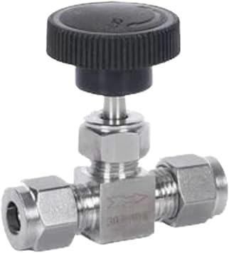Needle Valves Adjustable Needle Valve O.D 3 4 6 8 10 12mm Tube Stainless Steel 304 High Pressure Acid Proof Straight Card Set Crane6mm