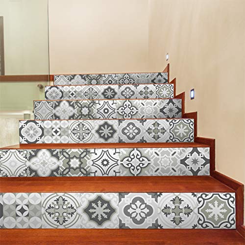 2 Adhesive Stickers for Stairs Tiles, Oslo Grey Shades, 2 bandes de 15 x 105 cm - Image 2
