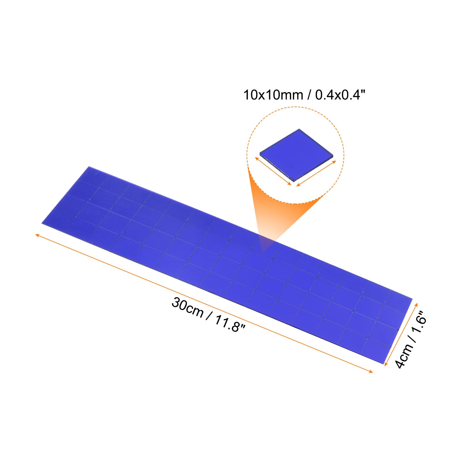 sourcing map 15 Sheet 1800 Pieces Self Adhesive Mirror Mosaic Tiles 10x10mm Small Square Mirror Tiles Sticker Disco Ball Stickers Mini Glass Tiles for DIY Craft Party Home Decoration, Blue - Image 2