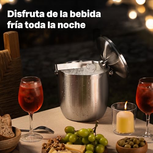 Miniatura 6 de Silberthal Cubiteras Acero Inoxidable 3 Litros - Con Pinzas Y Tapa - Aislante Doble Pared - Ice Bucket