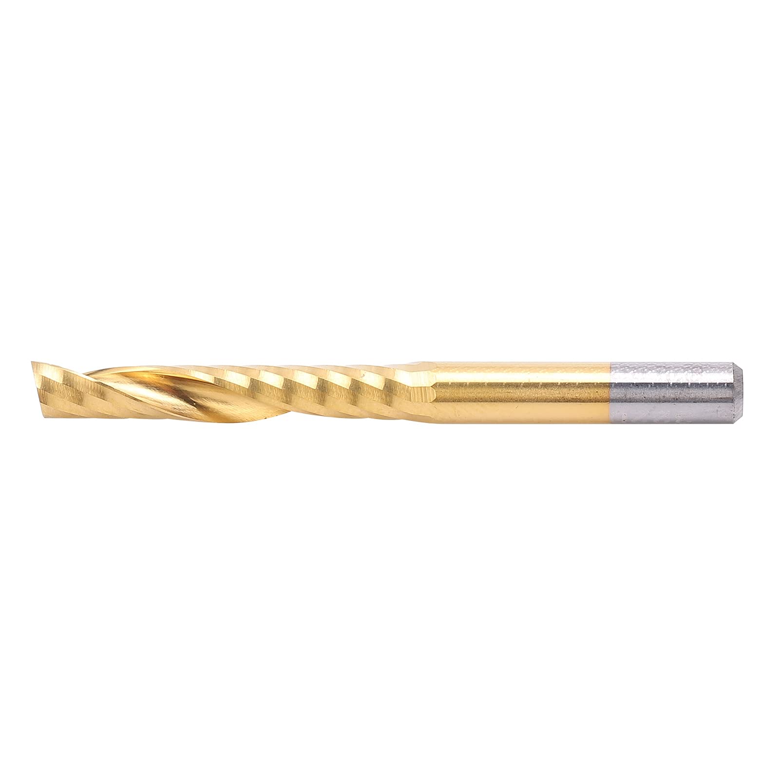5 sztuk frezów CNC, 4 mm spiralny frez końcowy z chwytem 4 mm HSS powlekany tytanem, flet 25 mm i 45 mm frez o pełnej długości, do miedzianego aluminium