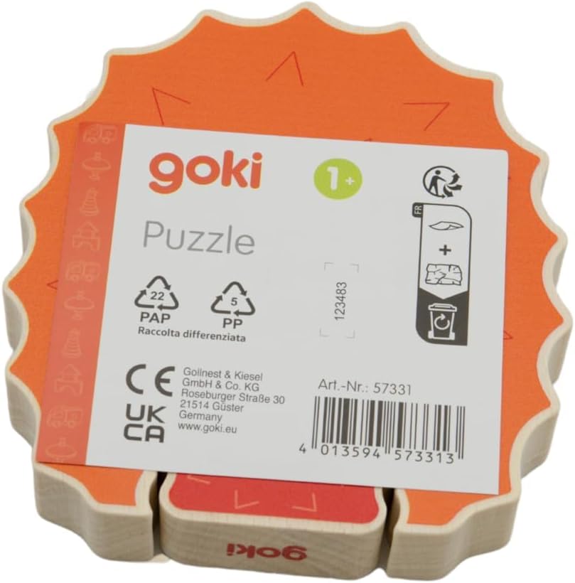 goki 57331 Standing Puzzle Hedgehog Orange and Red
