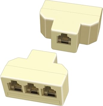NECABLES 2Pack Phone Splitter 3 Way Telephone Adapter for Landline and Fax