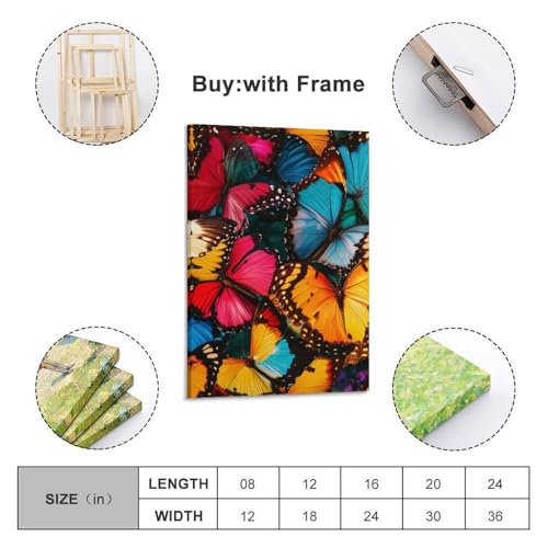Tableau papillon impression sur toile grand format deco salon moderne - 2