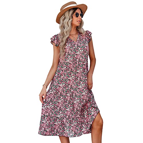 Robe de mariée à col en V et imprimé floral pour sublimer la silhouette