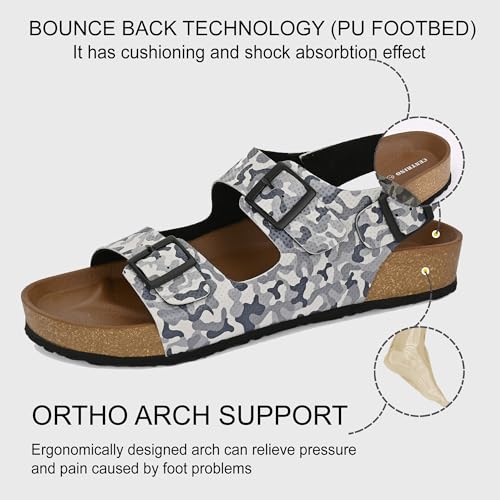 Image of Centrino Men's Berkin-Style Slip-On Sandals | Open Toe Design | Soft PU Footbed | Lightweight & Comfortable | Arch Support | On-Grip Sole | Casual Outdoor Wear (9215)
