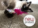 7ProductGroup Best Premium Interactive Wand, 100% Organic Catnip Mice Mouse, Cat Dancer/Charmer/Feather Teaser and Exerciser for Cat and Kitten, Unleash Your Cat's Imagination Mouse, Pink
