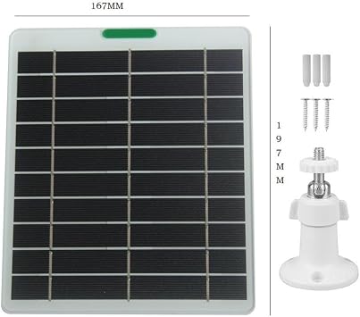 5W Solar Charger for Ring Doorbells 2, 3, 3 Plus, and 4 Featuring Compact Design, Weatherproof Solar Panel, and 3 Meter Cable for Reliable Outdoor Use (white)