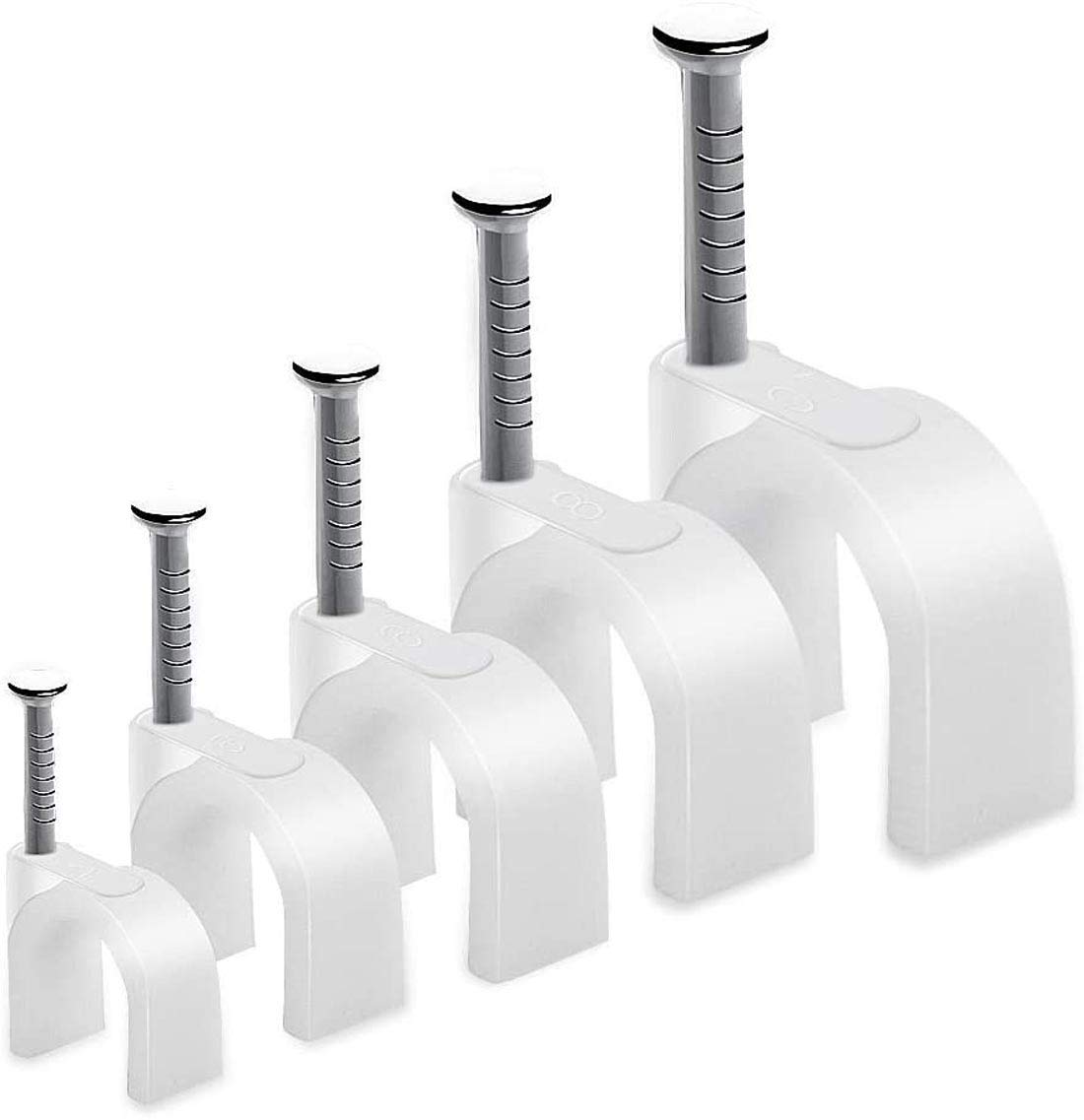 DIY Crafts Pack of 1 Sets 100x1, Combo Kit, Mix 100Pcs/pack 5-14mm Round-Square Steel Nail Cable Clamp Supplies Wire Cable Clip Buckle Plastic Clips Ties Fixer F(Pack of 1 Sets 100x1, Combo Kit)-image-47