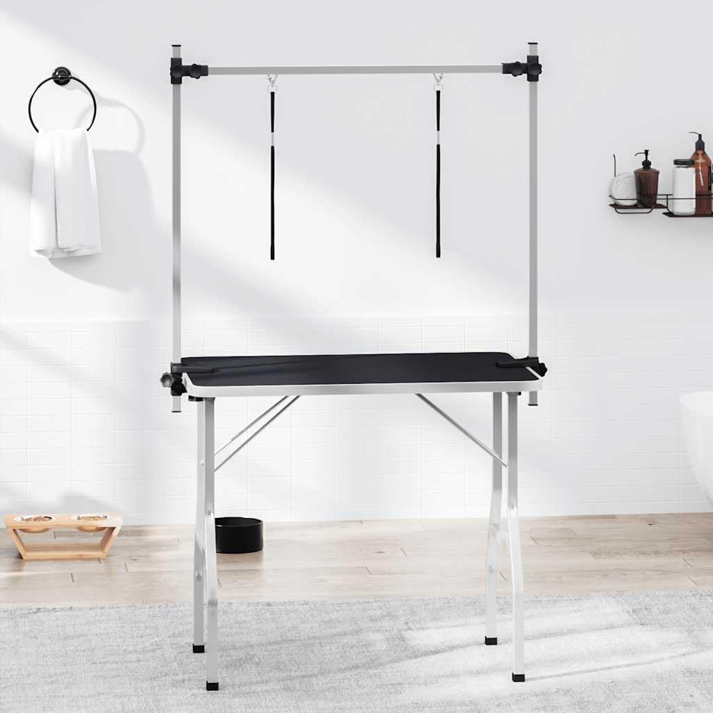 vidaXL Mesa Ajustable de Higiene de Mascotas 2 Lazos Camilla para Lavar Perros