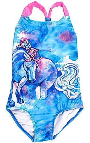 Image of DUSISHIDAN Girls One Piece Swimsuit, Dolphin & Horse