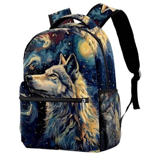 Sac à dos voyage loup étoilé Campus avec rangement gourde pratique et ergonomique