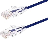 Vista 15 de Monoprice Cat6 1 pie negro Cable de conexión de nivel de componente UTP 28AWG 550MHz cobre desnudo puro sin enganches RJ45 Serie SlimRun Cable