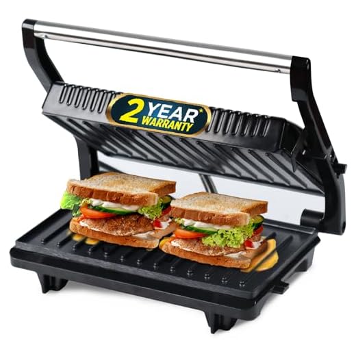 iBELL SM515 Sandwich Maker with Floating Hinges, 750Watt, Panini/Grill/Toast (Black)