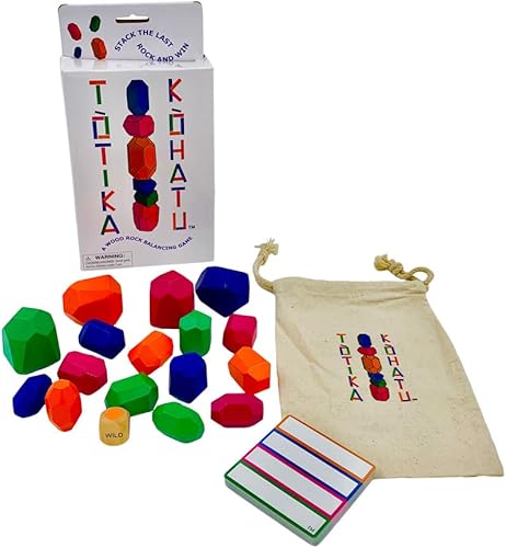 Miniatura 4 de Un juego de apilamiento de rocas de madera