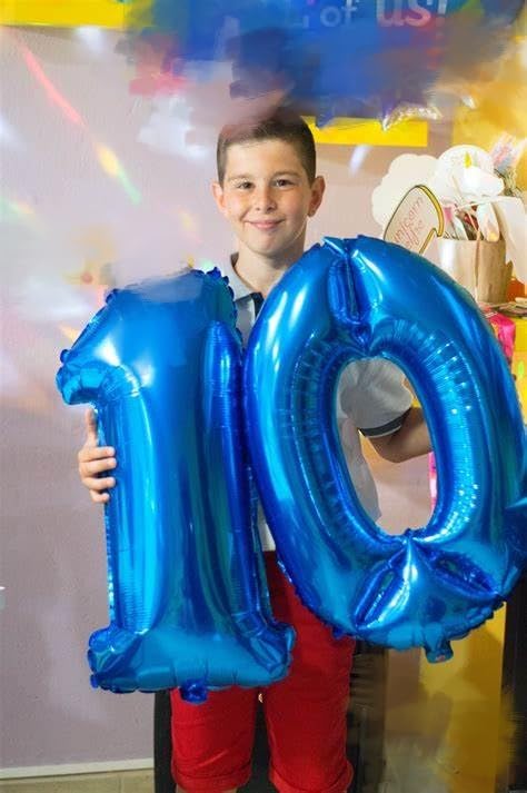Image of 10 Balloon 40 inch Dark Blue Number Balloons for 10 Birthday Decoration | Saturated Color, Large 40 in, With Inflation Straw & Hanging Hole, Great for Men's Party, Back-To-School Season, Pool Party