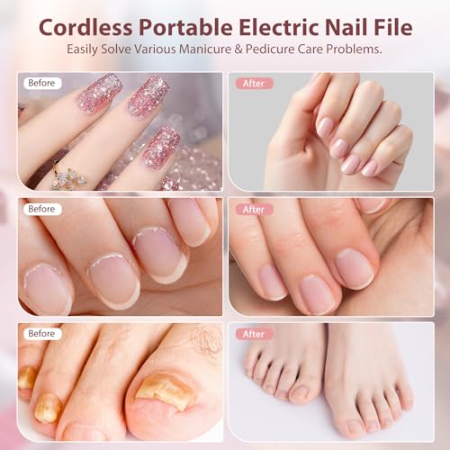 Electric Nail File, ZABOUL Cordless Nail Dril Machine for Nails Care Salon - Image 4
