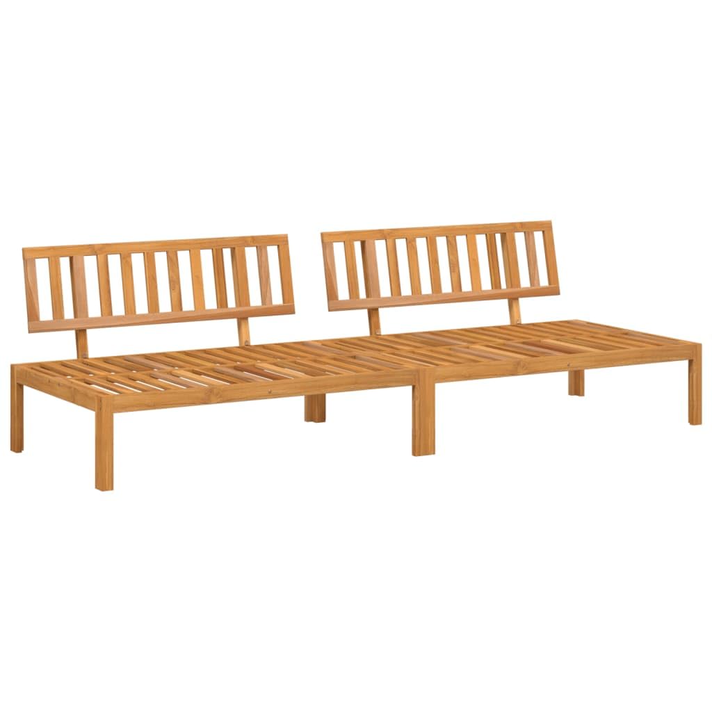 Set di 2 divani centrali da giardino in pallet, in legno massello di acacia oliato, 120 x 92 x 69 cm, divano modulare da esterno per terrazza e balcone, divano robusto