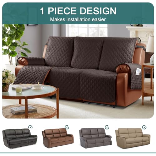 Ruaozz Waterproof Recliner Sofa Cover 1-Piece Couch Covers For Reclining Couches Reclining Sofa Cover Washable Furniture Protector With Elastic Straps Pocket For Kids thumb #2