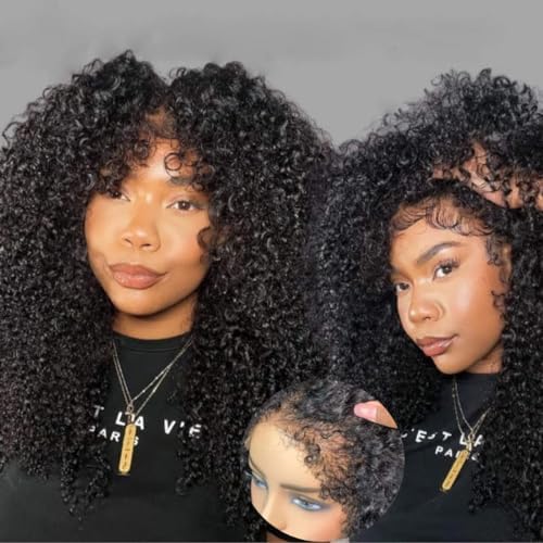 Qt Afro Kinky Curly Lace Front Wigs 13x4 Hd Transparent Human Hair Lace