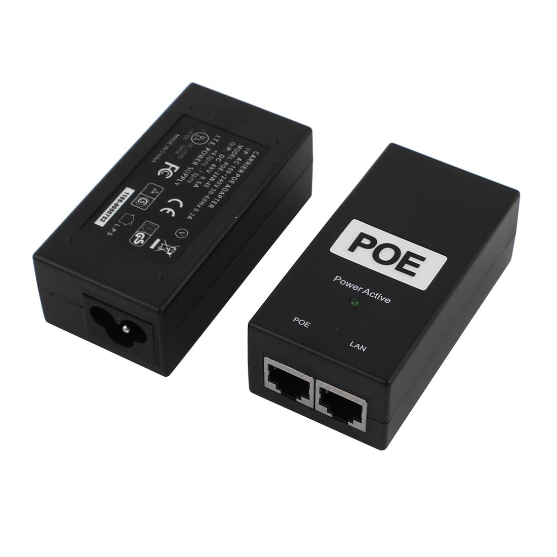Aexit 2 sztuk 248 V 0.5A adapter przeÅ‚Ä…cznika Ethernet POE zasilacz wtryskiwacza(2Pcs 248 ν 0.5A adaptateur de commutateur Ethernet POE Power Injector Power Over