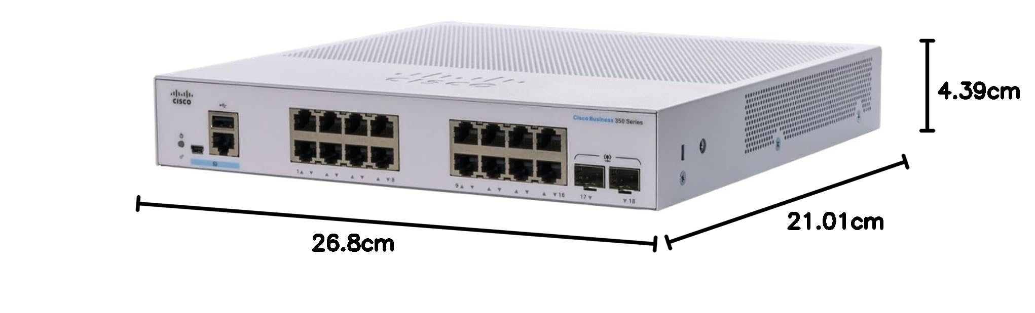 Commutateur administrable Cisco Business CBS350-16T-E-2G | 16 Ports GE | Alim. Externe | SFP 2 x 1G | Garantie limitée à Vie