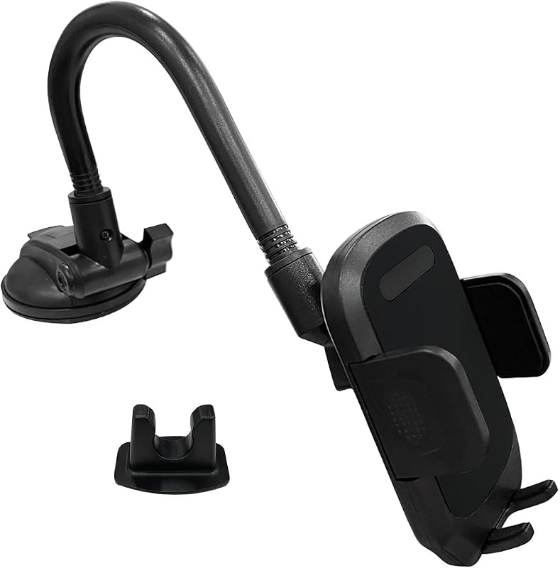 LAINLOY Car Phone Holder Mount, 12 Inch Gooseneck Long Arm Cell Phone Holder, Windshield Window, Dashboard Anti-Shake Handsfree Stand with Strong Suction Cup, Fit for Most iPhone (L005L)