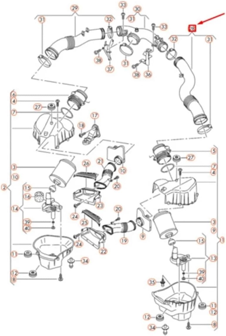 エアインテークパイプ A8用 D4 S8 エンジン吸気ホースアセンブリ 車 インテークパイプ