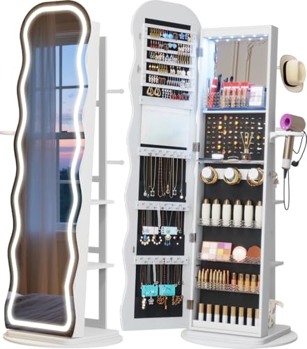 Vlsrka LED Mirror Jewelry Cabinet
