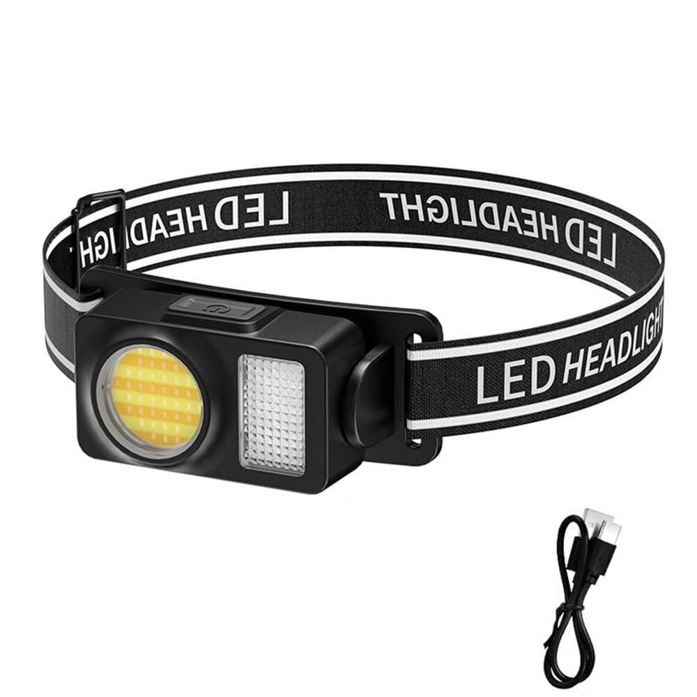 QFGVMXBWKZH USB Rechargeable Headlamp LED Head Flashlight White Red Blue Lamp IPX4 Waterproof Headlight Light(003)