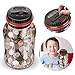 Winnsty Coin Piggy Bank Saving Jar, Digital Coin Counter with LCD Display Large Capacity Money Saving Box for All US Coins (red)