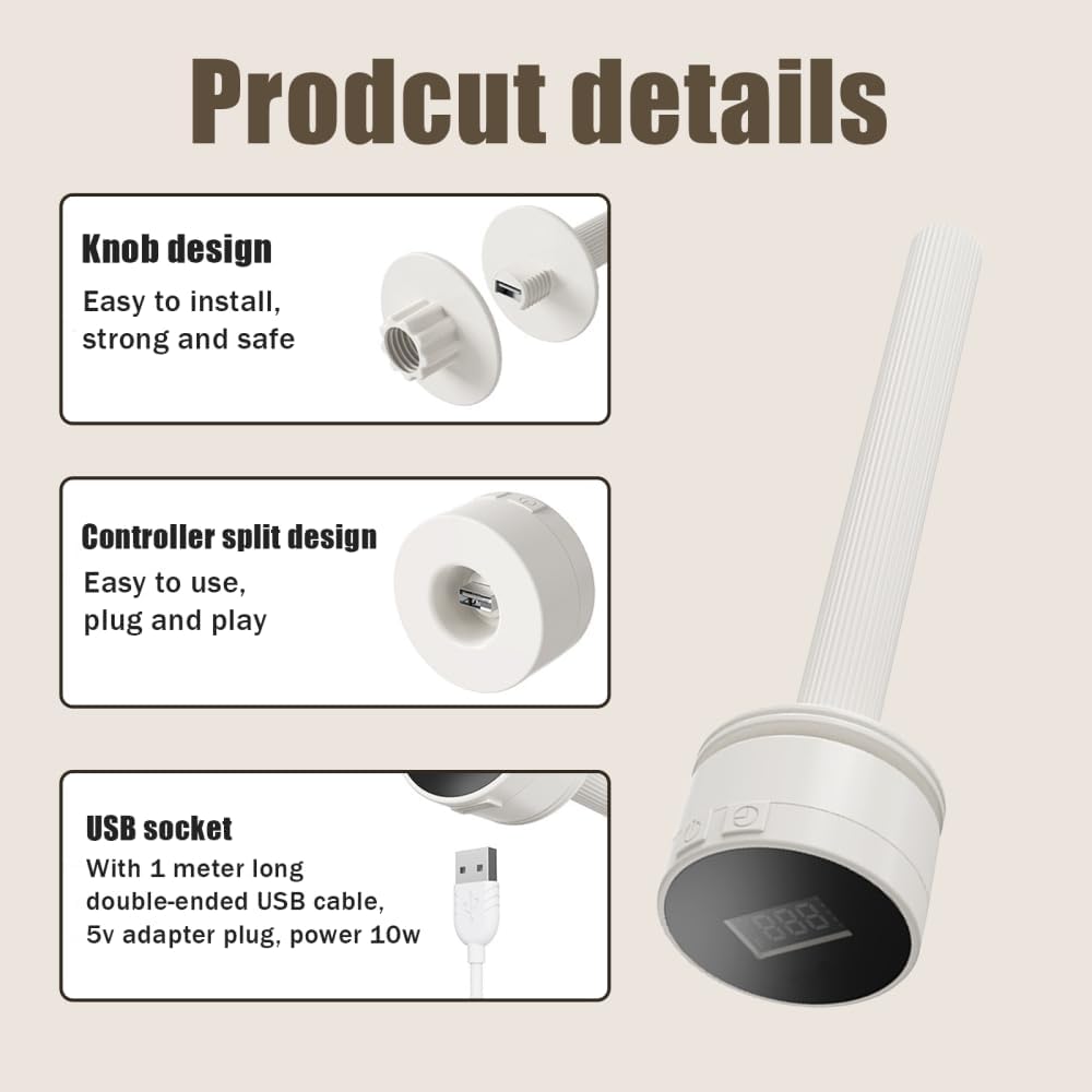 DONGKER Heated Bird Perch,5V 10W USB Bird Warmer Parrot Stand with 3-Speed Time Setting & 5-Speed Temperature Adjustment for Caged Birds Parakeets Parrots Lovebird Cockatiels