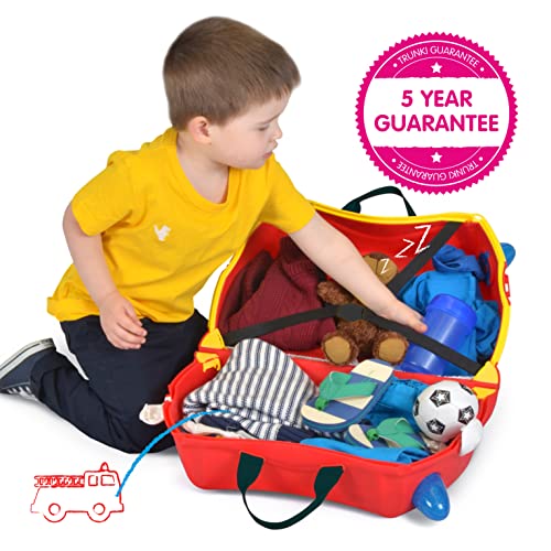 Trunki Kids Ride-On Suitcase & Toddler Carry-On Airplane Luggage: Frank Fire Truck Red #TOP2