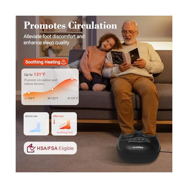 CuPiLo Shiatsu Foot Massager with Heat for Plantar Fasciitis and Neuropathy - Image 2