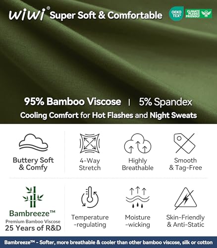 Image of WiWi Viscose from Bamboo Pajamas Set for Women Super Soft Short Sleeve Cooling Summer Plus Size Pjs Sets Sleepwear S-4X
