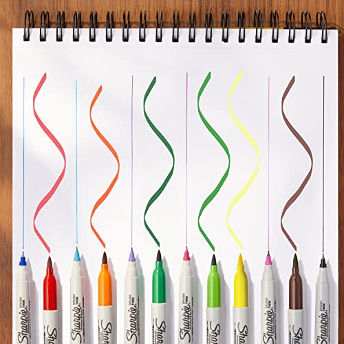 Sharpie Brush Twin Permanent Markers Brush Tip Marker and Ultra Fine Tip Marker Assorted 12 Count - Image 6