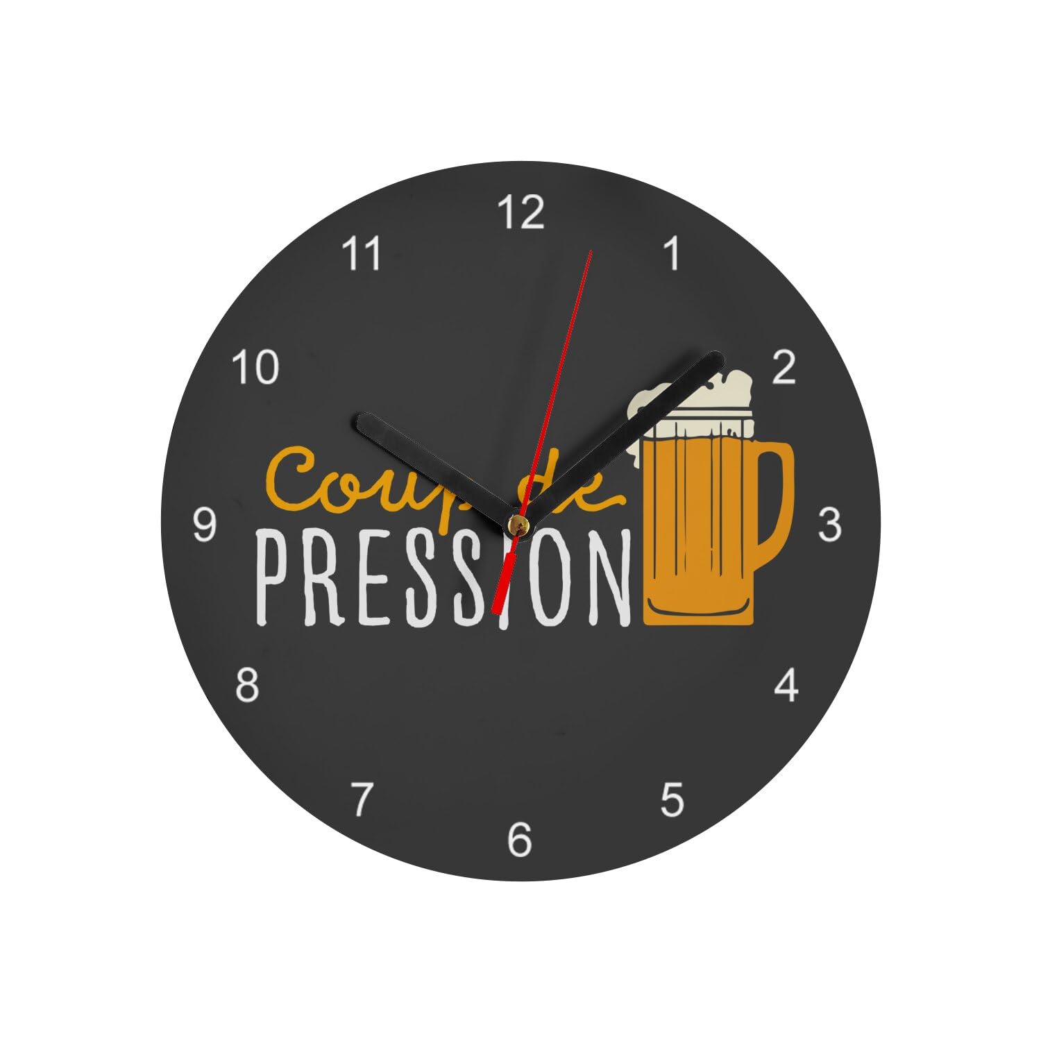 Horloge murale bar bière pinte verre noir pour décoration murale bistrot