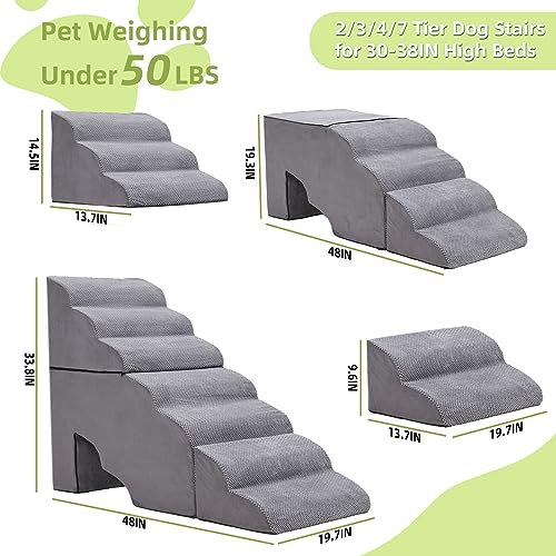 Dog-Stairs-for-Small-Dogs-High-Beds-32-36-H-Extra-Wide-Dog-Steps-for-Small-Large-DogsCats-Pet-StairsSteps-for-High-Beds-Non-Slip-Balanced-Dog-Ramps-for-Old-DogsCats-Injured-Grey34-H - Cucciolini Doodles   Dog-Stairs-for-Small-Dogs-High-Beds-32-36-H-Extra-Wide-Dog-Steps-for-Small-Large-DogsCats-Pet-StairsSteps-for-High-Beds-Non-Slip-Balanced-Dog-Ramps-for-Old-DogsCats-Injured-Grey34-H